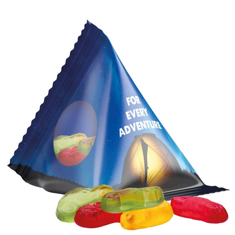 JG10063-8Tetraeder 15g_ Fruchtgummi Standardformen_ Auto_ transparente Folie