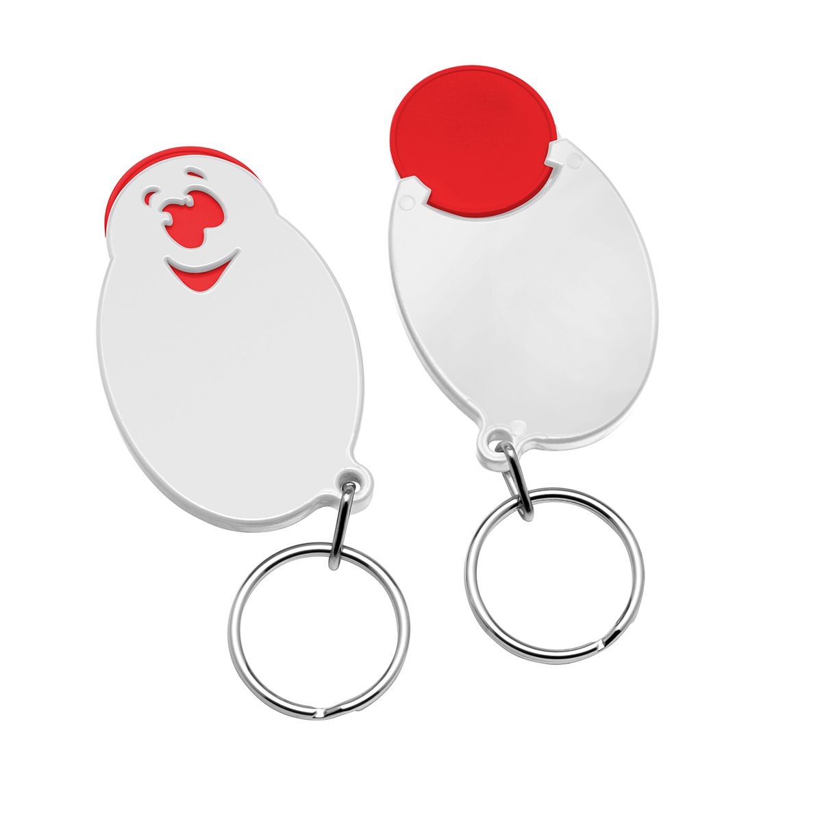 HE7855R-1-0Chiphalter mit 1€-Chip _Gesicht_ rot_ weiss