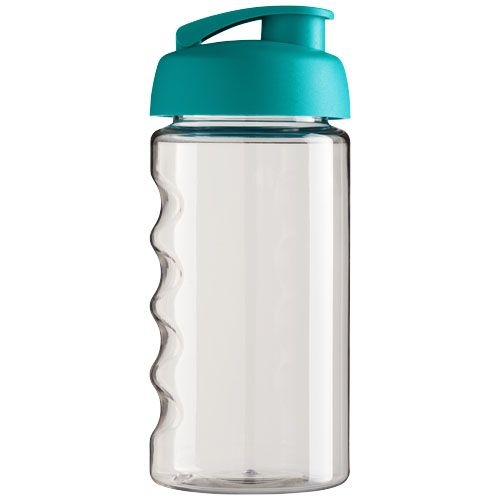 PF210050-6H2O Active® Bop 500 ml Sportflasche mit Klappdeckel_ transparent_aquablau