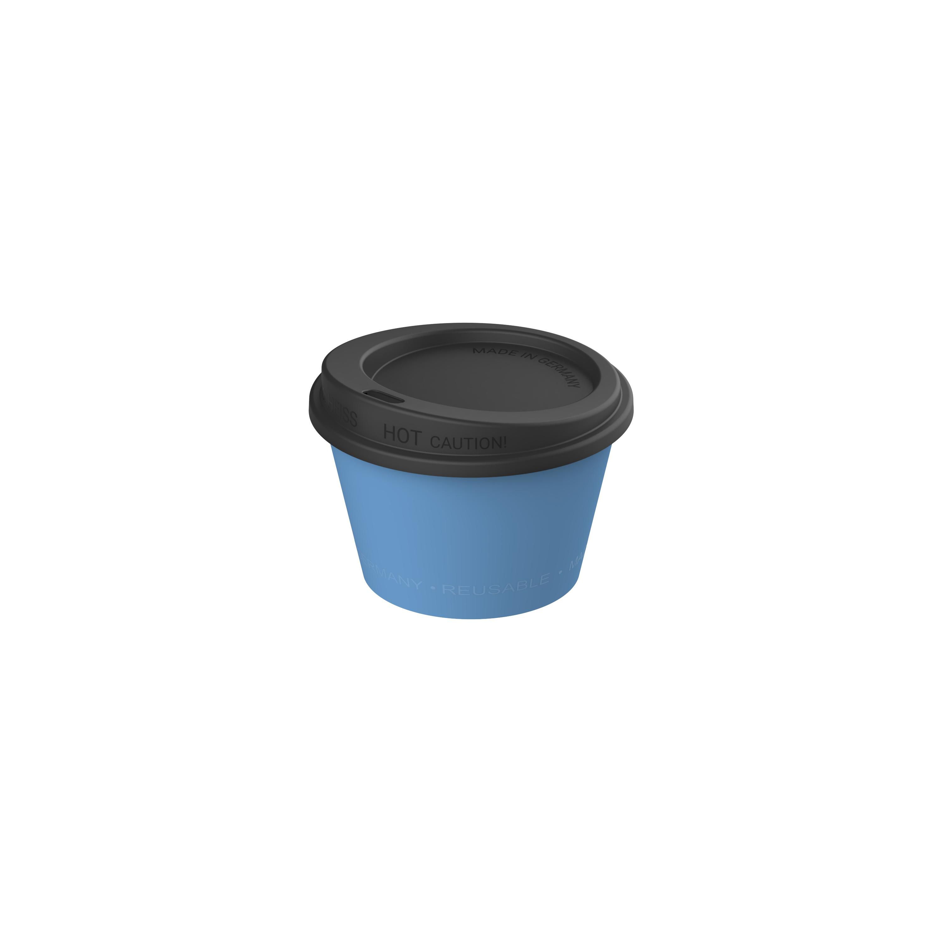 Kaffeebecher "ToGo", 0,1 l, behagliches blau, schwarz