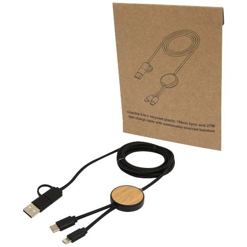 PF124422-2Chechia 150 cm 5-in-1 Kabel aus recyceltem Kunststoff fuer Datenuebertragung und 27W Schnellladung mit