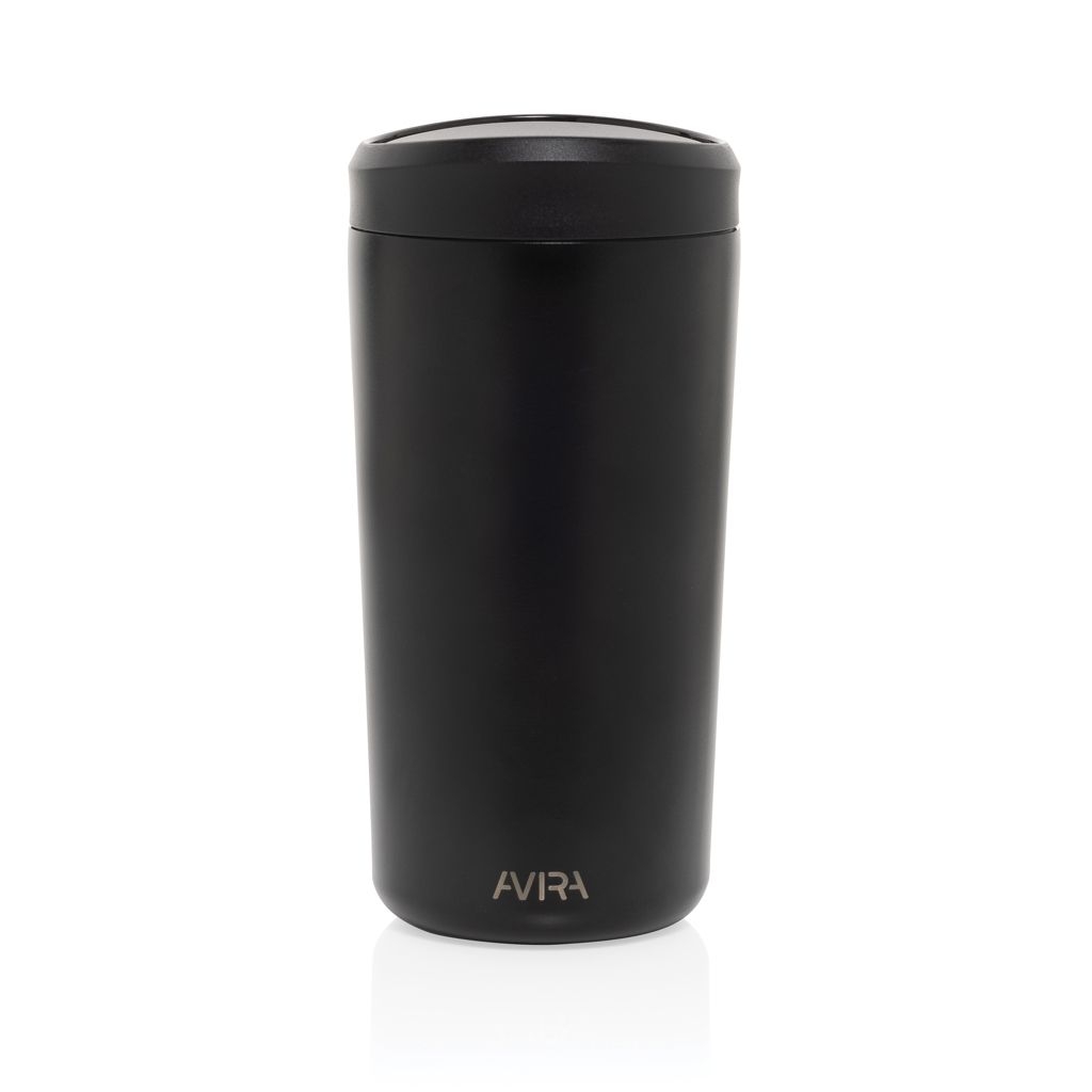 XDP438_10-01Avira Alix Klickbecher aus RCS rec. Stahl 400ml_ schwarz
