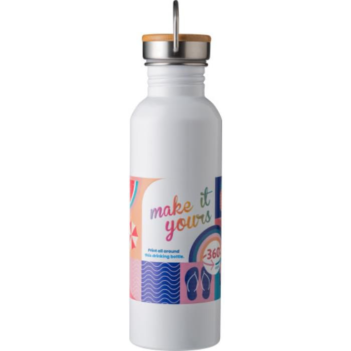 GI865174-02Edelstahl Trinkflasche Mohnblume_ Weiss