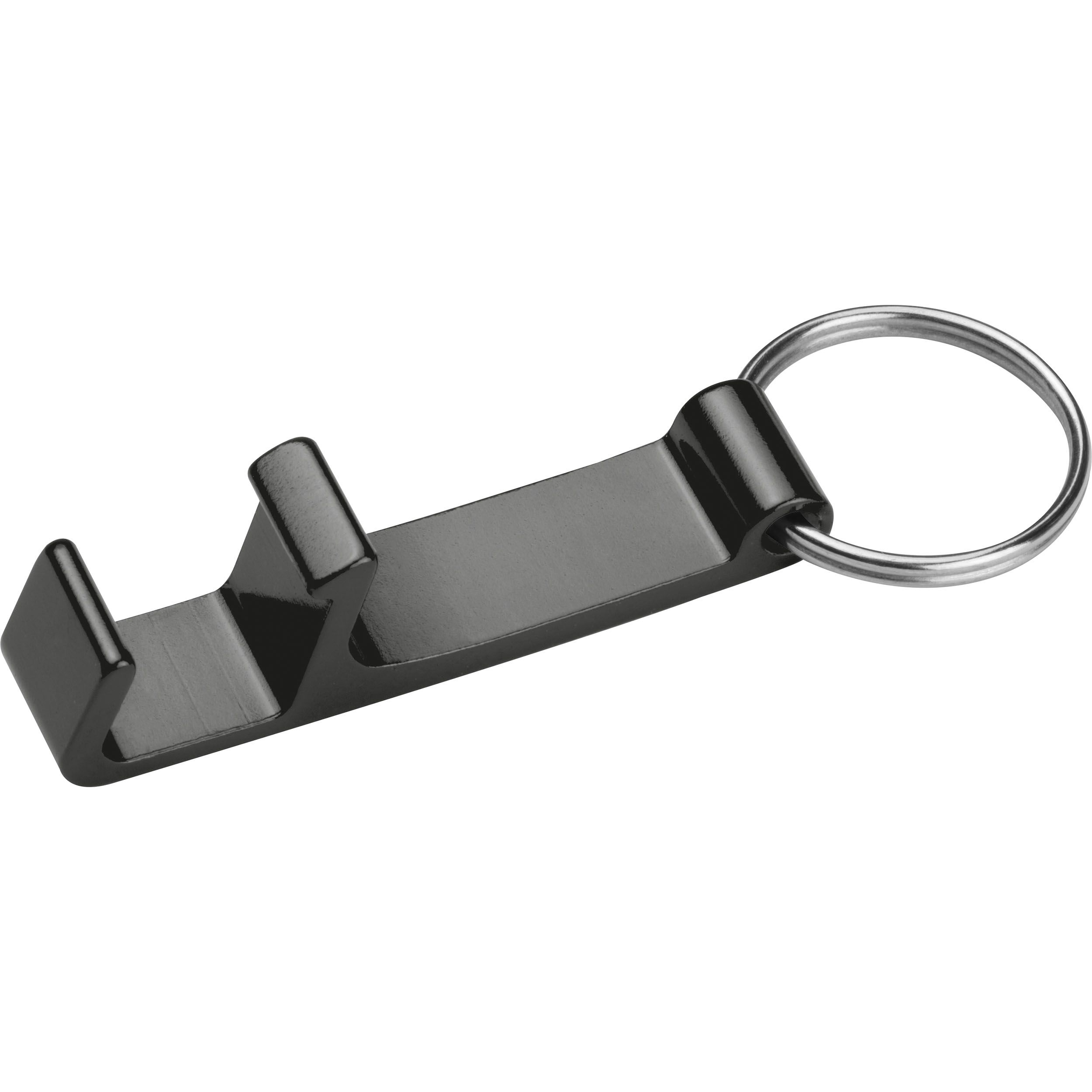 Schlüsselanhänger mit Flaschenöffner, schwarz