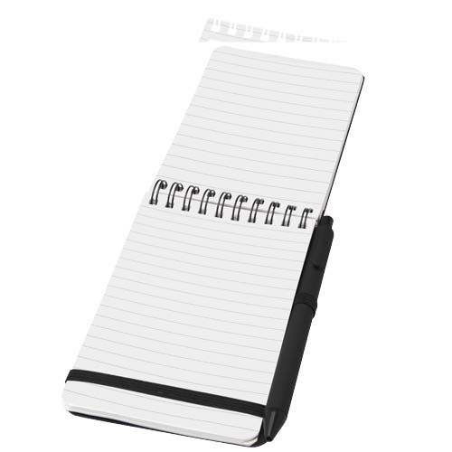 PF107902-3Thalaasa A6 Hardcover Notizbuch aus Ocean Bound Kunststoff mit Kugelschreiber _schwarze Mine_ schwa