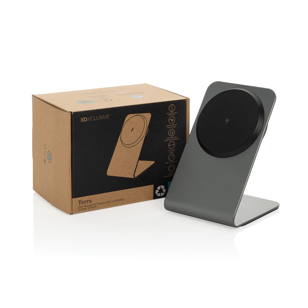XDP309.10-02Terra Aluminium 15W magnetischer Wireless-Charger_ grau
