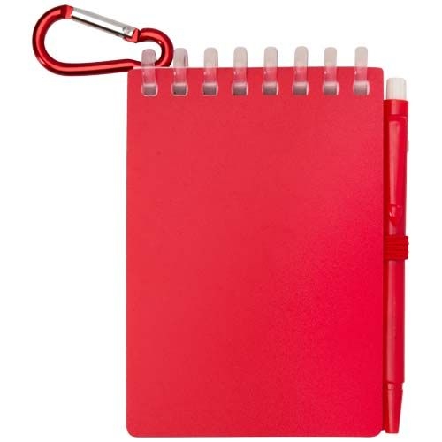 PF107051-1Lig Mini Recyceltes Outdoor-Softcover Notizbuch und Kugelschreiber Set _schwarze Mine_ rot