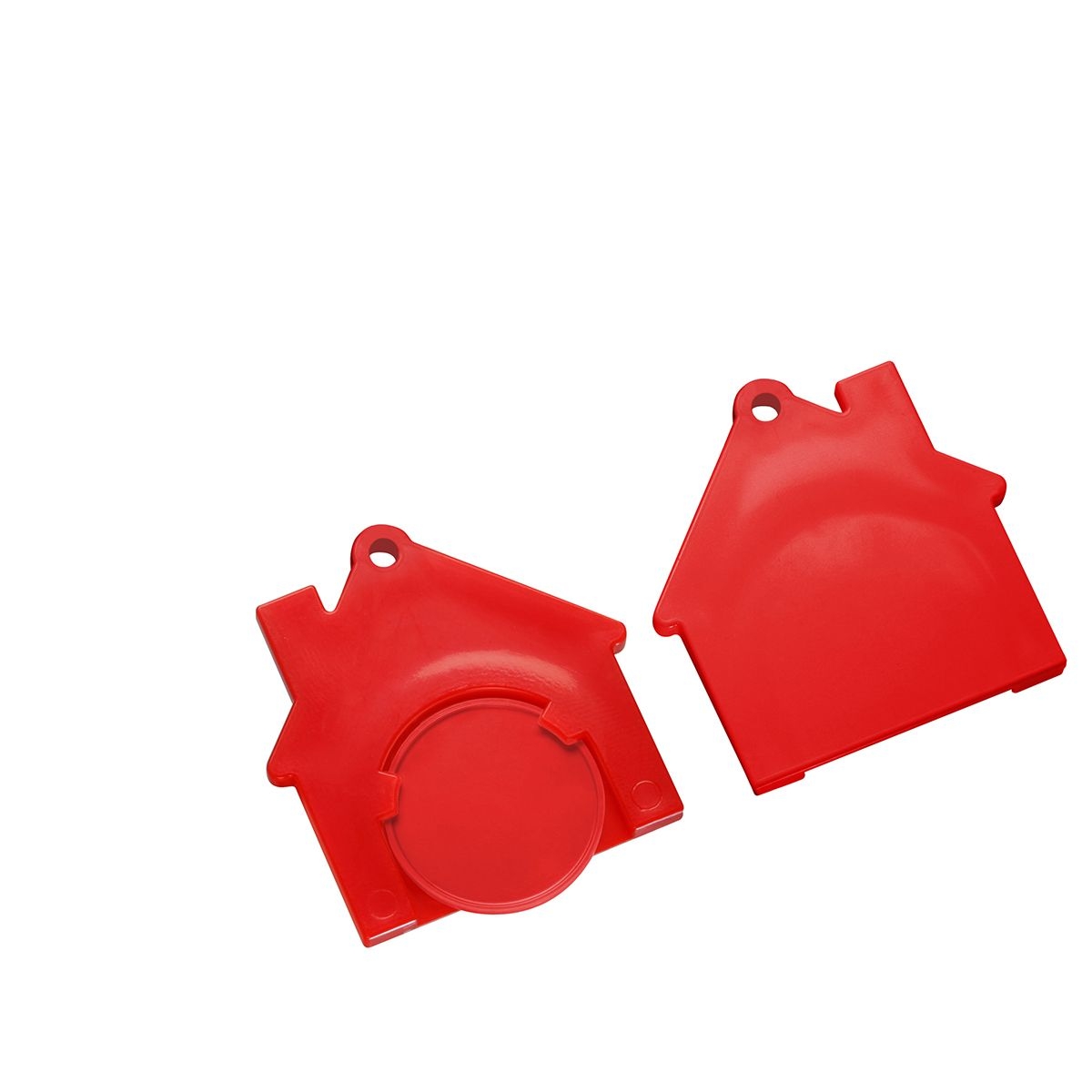 HE7516-1-1Chiphalter mit 1€-Chip _Haus_ rot_ rot