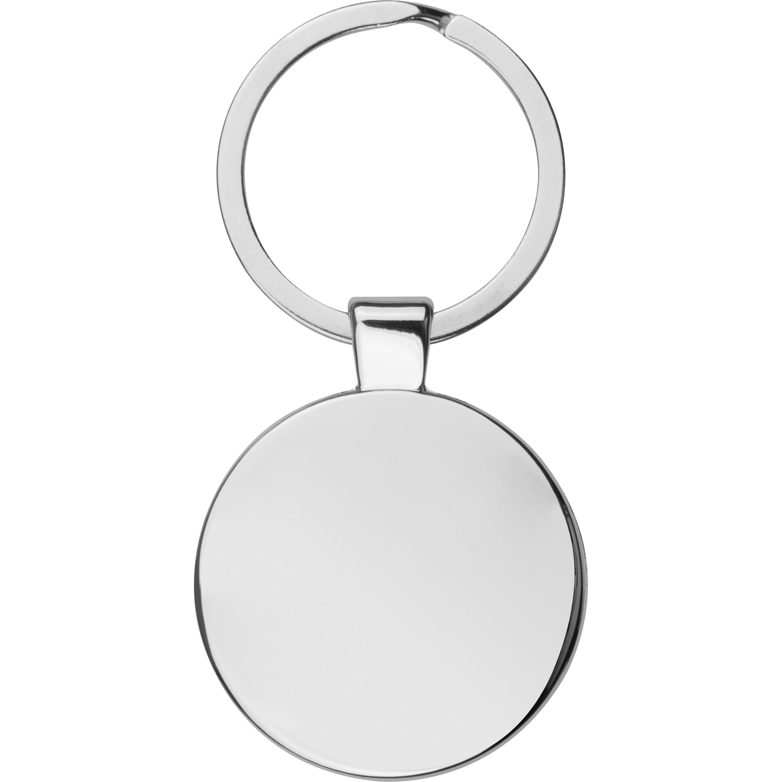 MA92211-07Metall Schluesselanhaenger_ rund mit glaenzendem Innenteil_ silbergrau