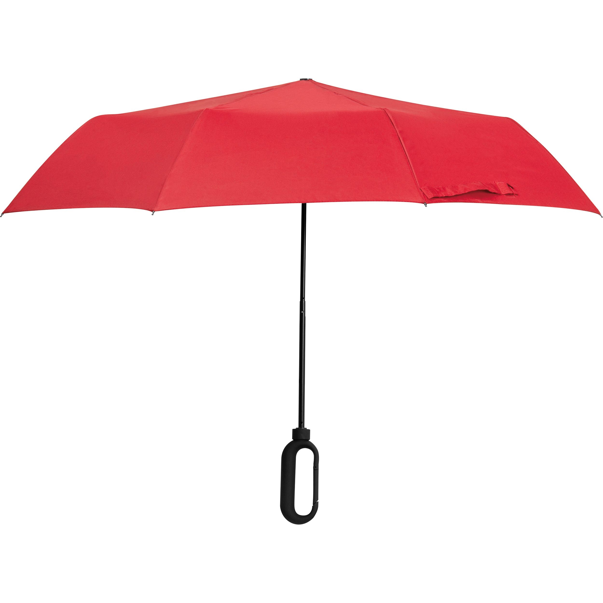 MA40885-05Taschenschirm aus Pongee mit Karabinergriff_ rot