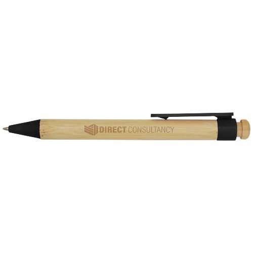 PF106026-4Rattan Kugelschreiber aus Bambus und recyceltem Kunststoff_ schwarz