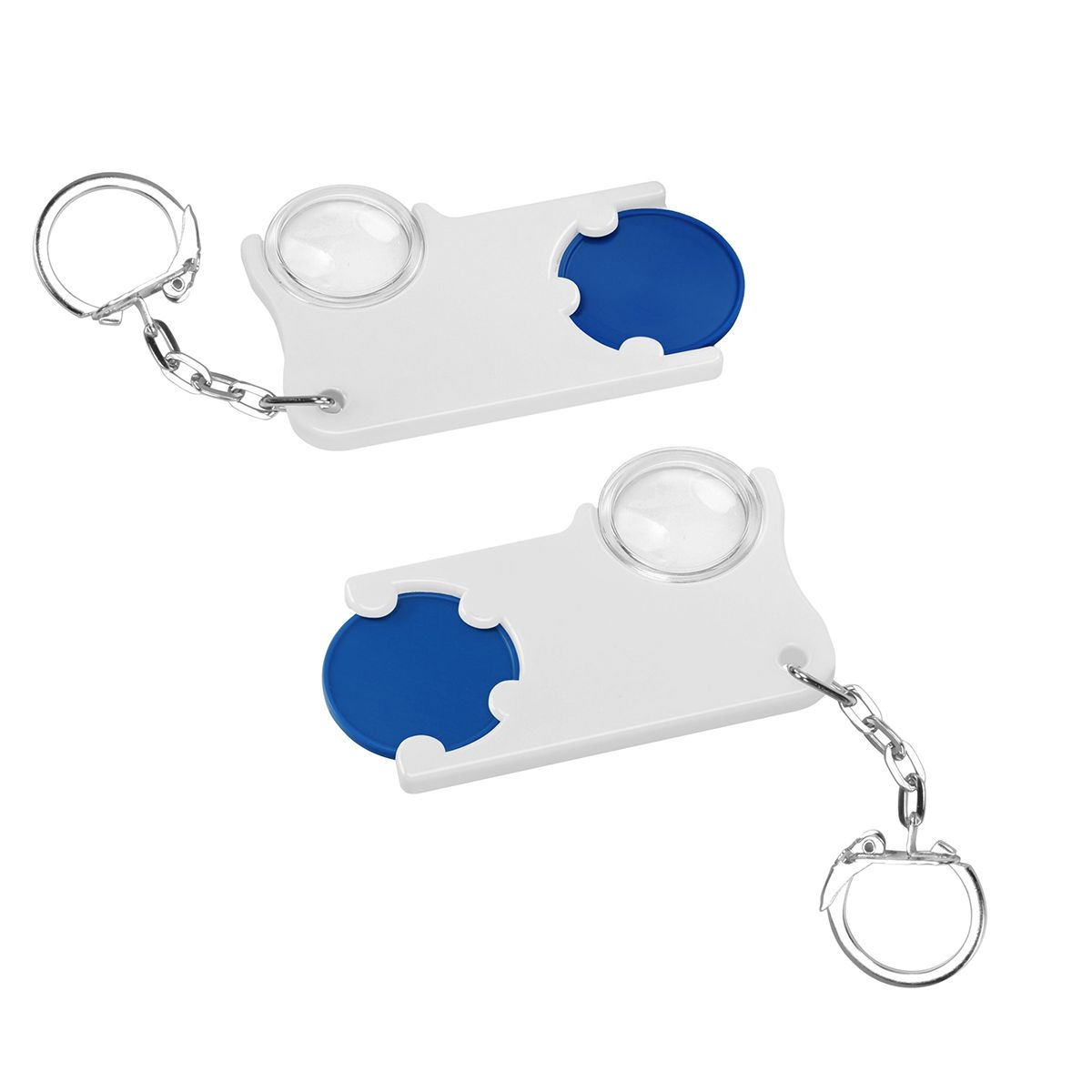 HE8286K-3-0Chiphalter mit 1€-Chip und Lupe_ blau_ weiss HE8286K-3-0Chiphalter mit 1€-Chip und Lupe_ blau_ weiss