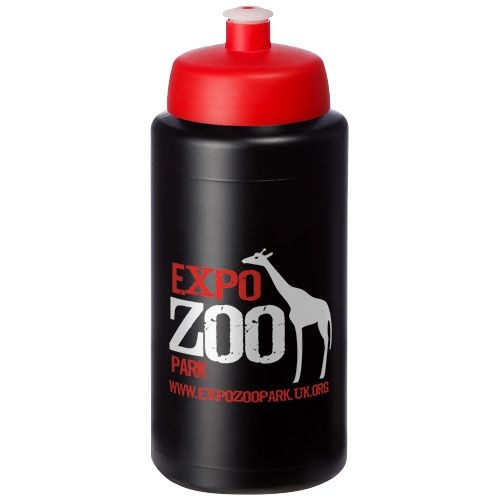 PF210687-15Baseline® Plus grip 500 ml Sportflasche mit Sportdeckel_ schwarz_rot