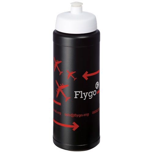 PF210690-13Baseline® Plus 750 ml Flasche mit Sportdeckel_ schwarz_weiss