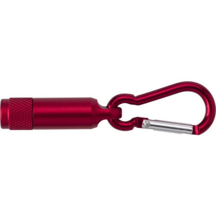 GI432009-08Mini-Taschenlampe aus Aluminium mit Karabiner Tracy_ Rot GI432009-08Mini-Taschenlampe aus Aluminium mit Karabiner Tracy_ Rot