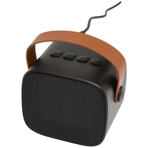 PF124436-2Diya 3W kabelloser Lautsprecher aus recyceltem Kunststoff_ schwarz