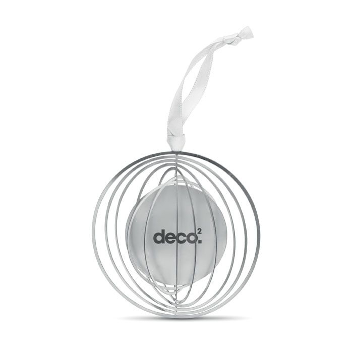 CX1472-14Buno Ornament mit Band_ rund_ Silber