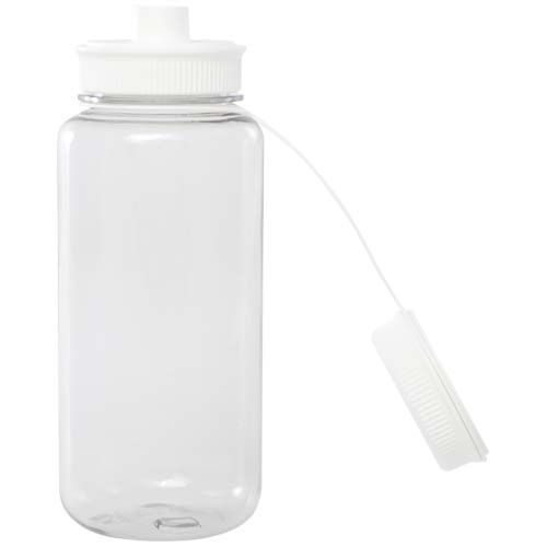 PF100837-1Ryder 900 ml RCS-zertifizierte RPET-Sportflasche mit Multifunktionsdeckel _ weiss