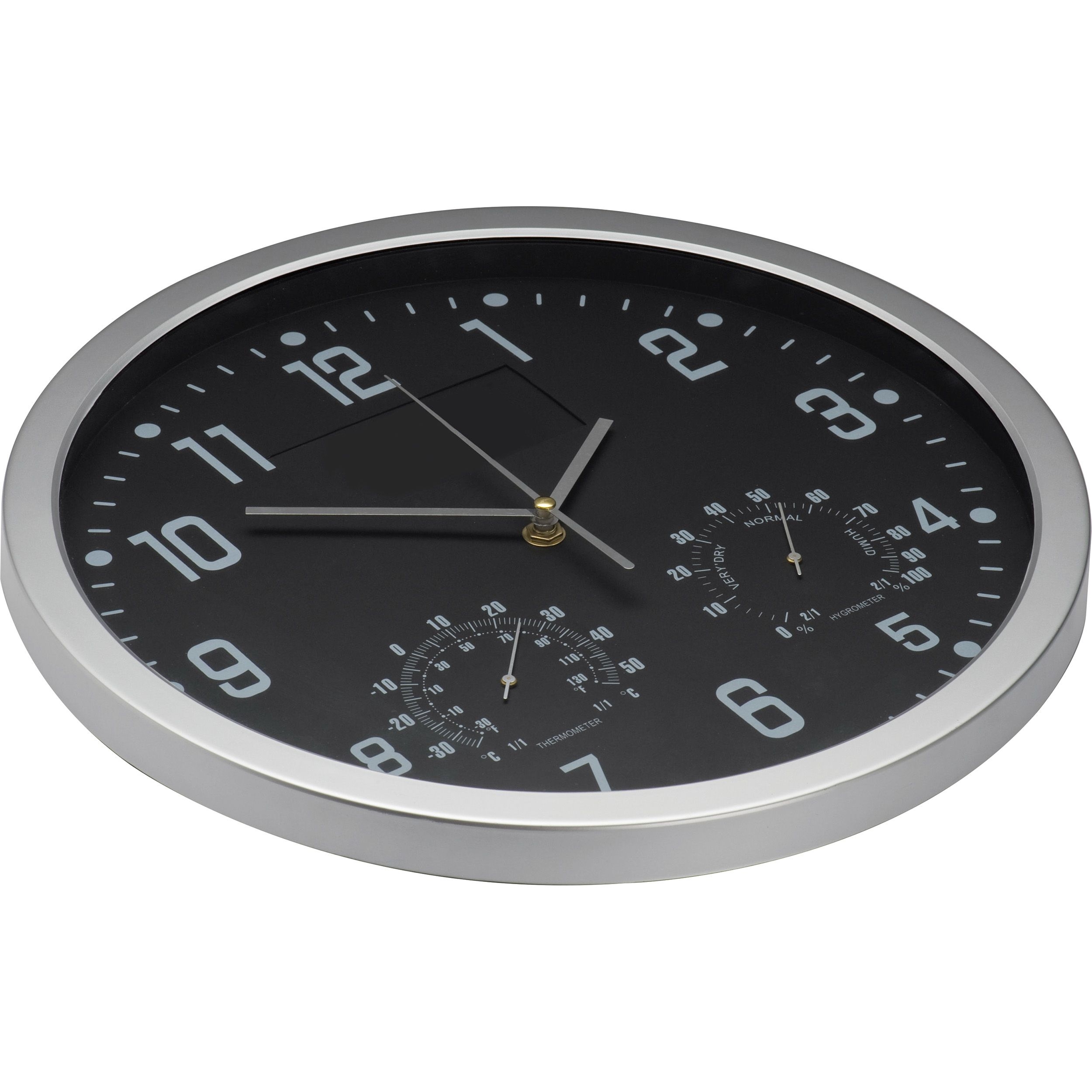 MA41238-03Wanduhr mit Hygro - und Thermometer MALCOLM_ schwarz