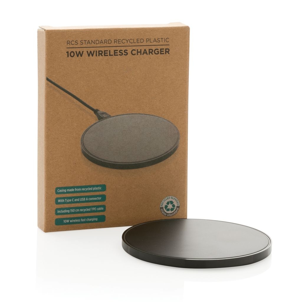 XDP308.66-110W Wireless Charger aus RCS Standard recyceltem Kunststoff_ schwarz