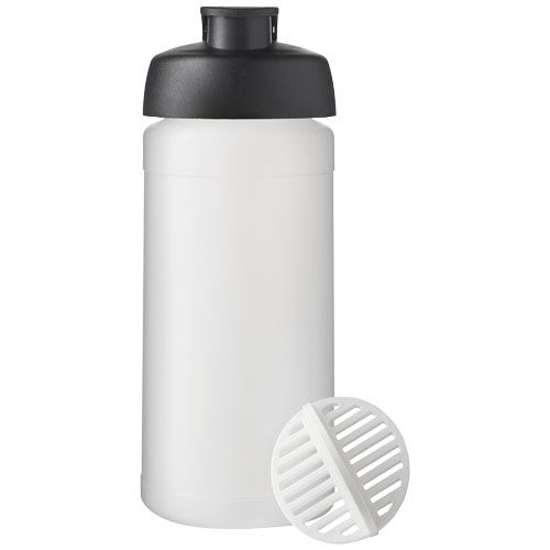 PF210702-8Baseline Plus 500 ml Shakerflasche_ schwarz_klar mattiert