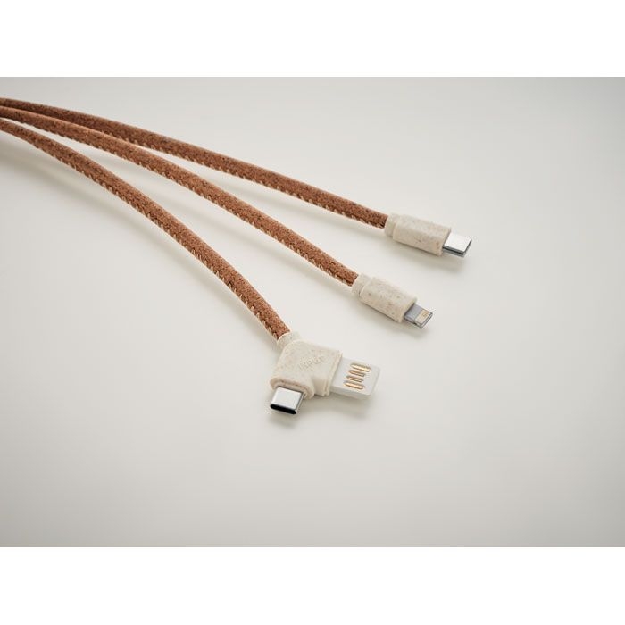 MO6812-13Cabie 3in1 Ladekabel Kork_ beige