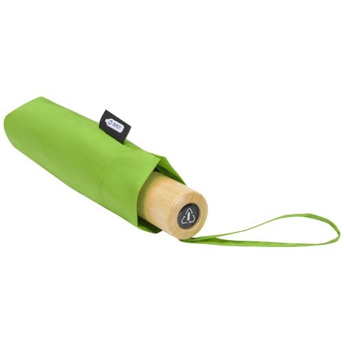 PF109145-5Birgit 21'' faltbarer winddichter Regenschirm aus recyceltem PET_ Lindgruen