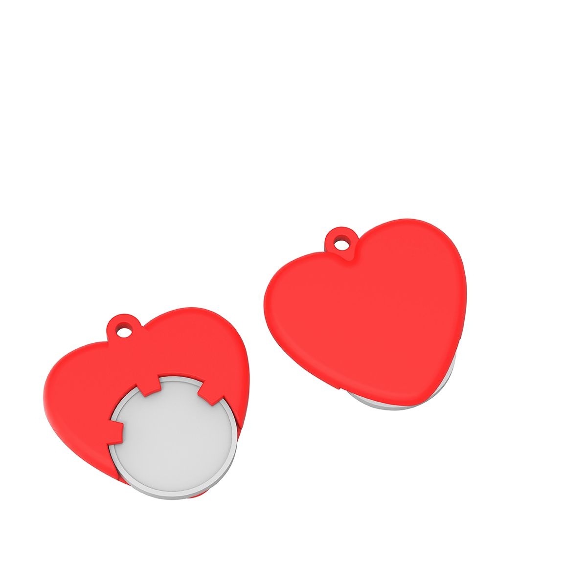 HE8652-0-1Chiphalter mit 1€-Chip _Herz_ weiss_ rot