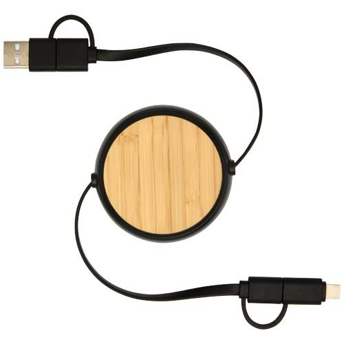 PF124419-2Chechia 100cm 5-in-1 Kabel aus recyceltem Kunststoff_ einziehbar_ fuer Datenuebertragung und 45W Schne