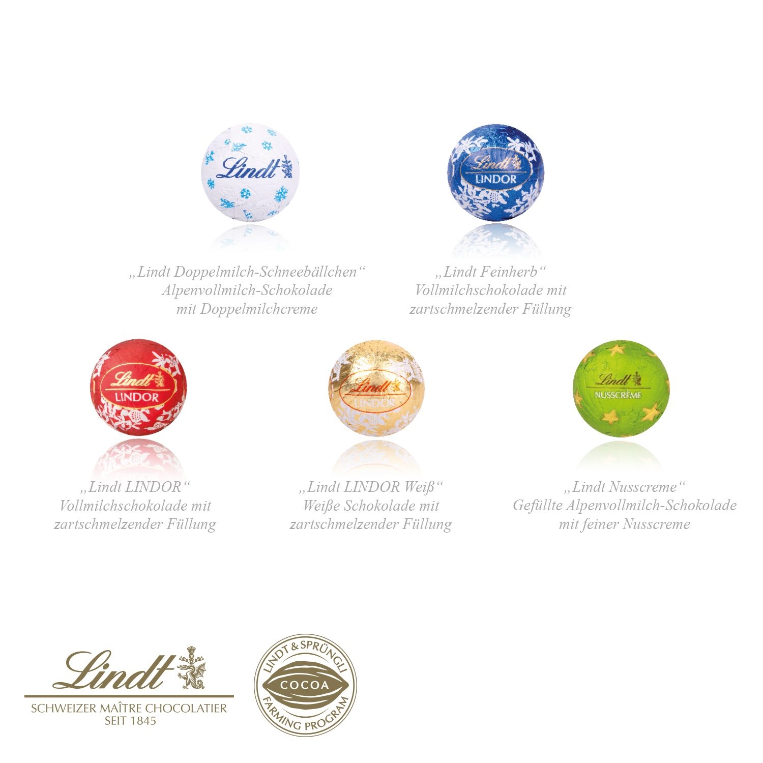 „2 in 1“ Adventskalender Lindt Minis mit Jahresplaner, Inlay aus Papierfaser, Motiv-Vorlage