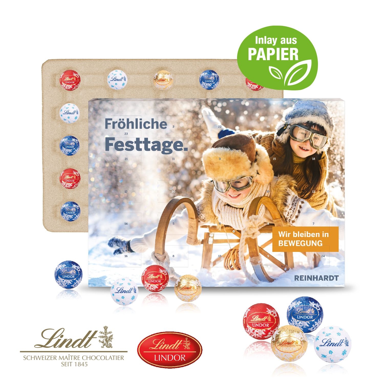 CD55415Wand-Adventskalender Lindt _Gourmet Edition_ Inlay aus Papier