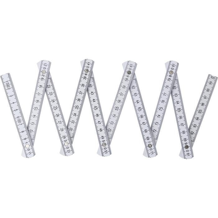 GI710433-02Zollstock aus Kunststoff 1m Leon_ weiss