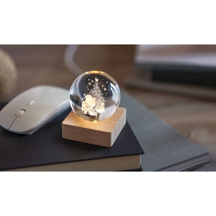 CX1541-40Santa Light LED-Weihnachtskugel_ holz