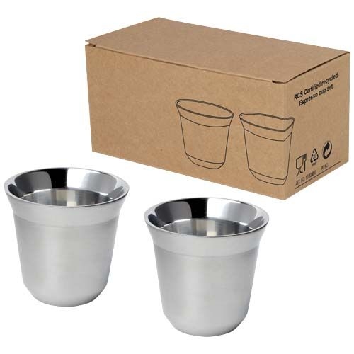 PF100804Duo 80 ml RCS-zertifiziertes Espressotassen Set aus Edelstahl