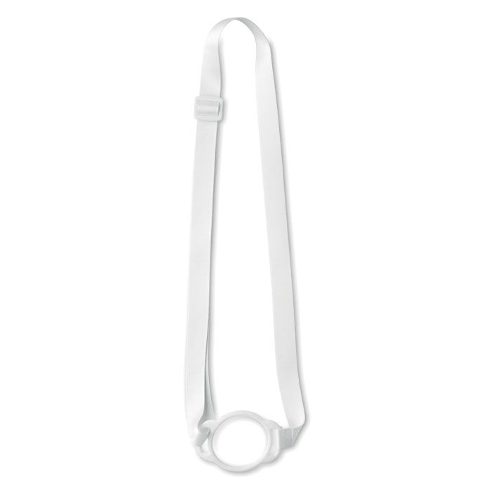 MO2582-06Lancup Lanyard mit Getraenkehalter_ weiss