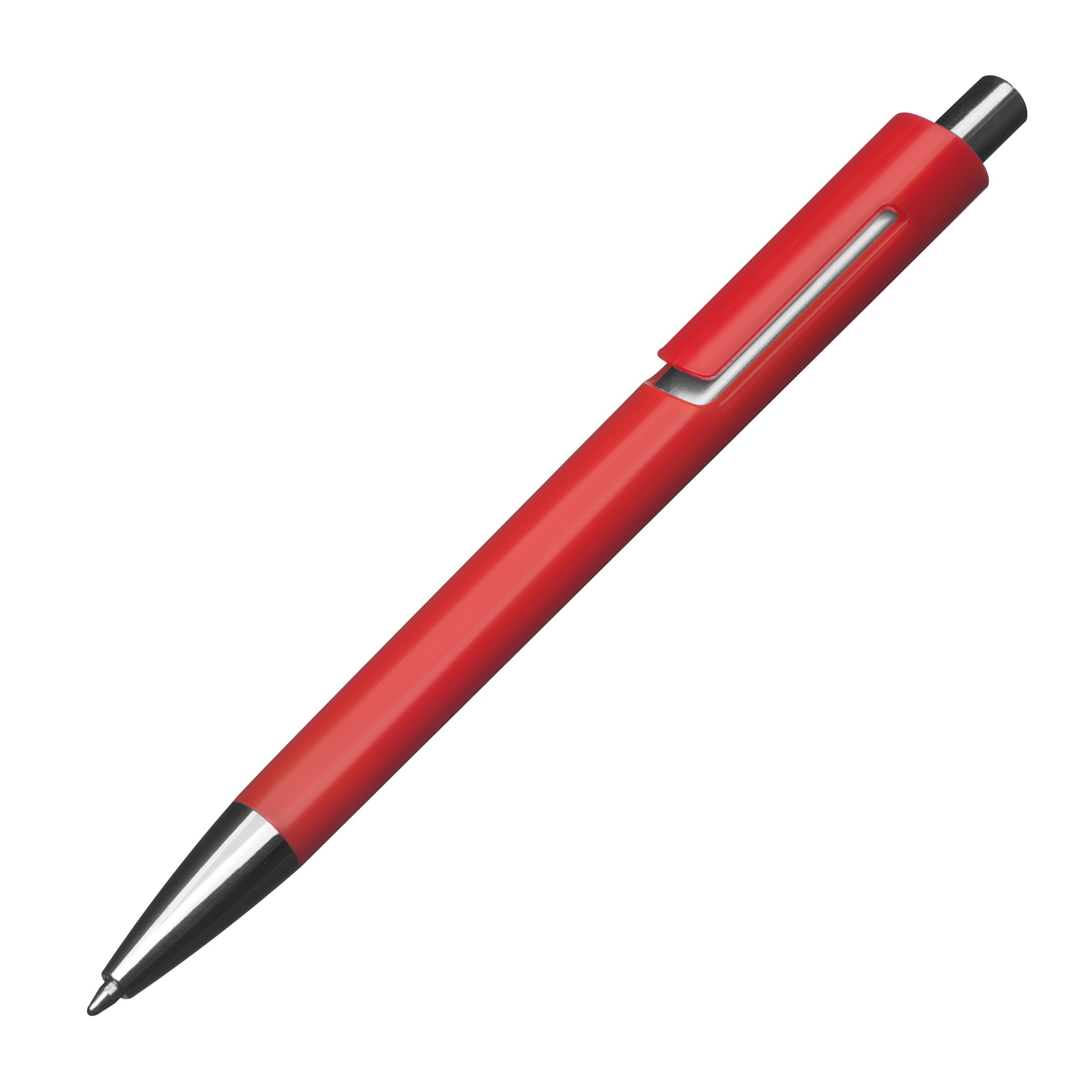 MA13538-05Kugelschreiber mit silbernen Applikationen_ rot