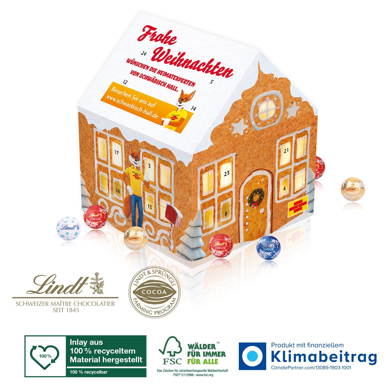 CD95335-02Adventskalender Lindt „Weihnachtshaus“_ Individuelles Motiv