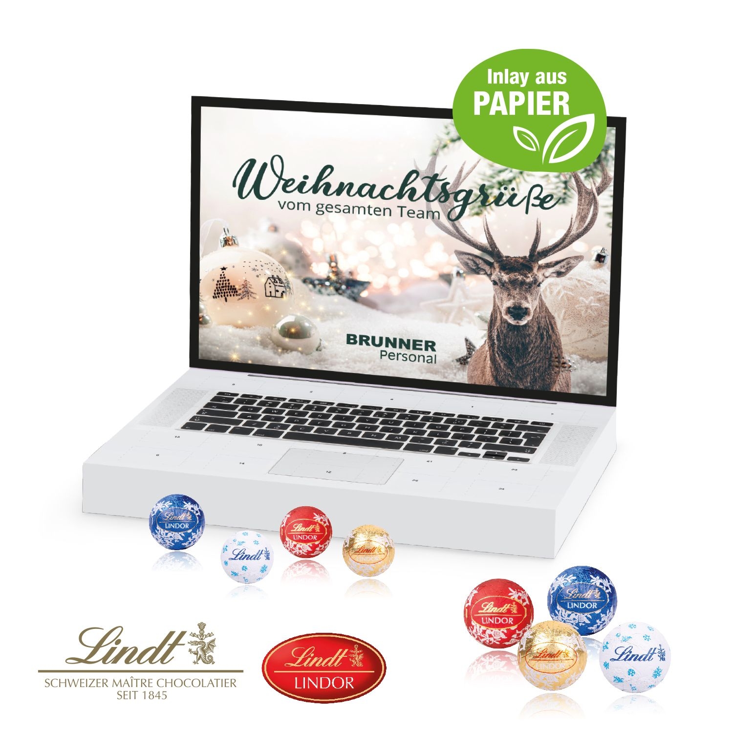 CD55337-02Adventskalender _Laptop_ mit Lindt Minis_ Inlay aus Papier_ Individuelles Motiv