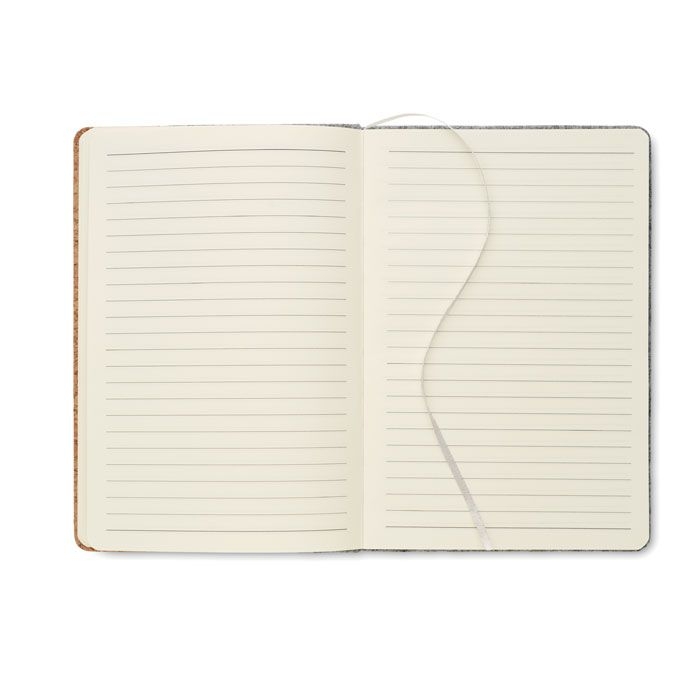 MO2553-07Corkbook DIN A5 Notizbuch RPET-Filz_ grau