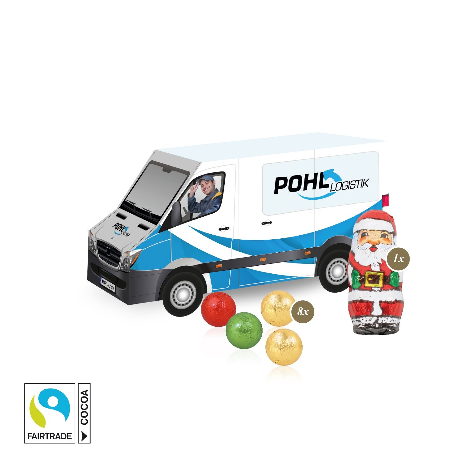 CD955453D Praesent _Transporter_ mit Fairtrade® Schokolade