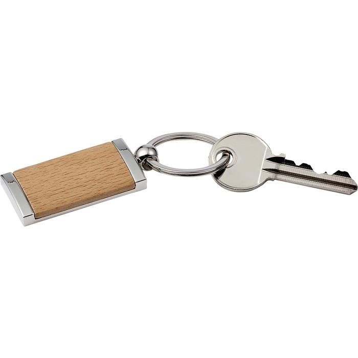 GI8771-11Schluesselanhaenger aus Metall _ Holz Jennie_ brown