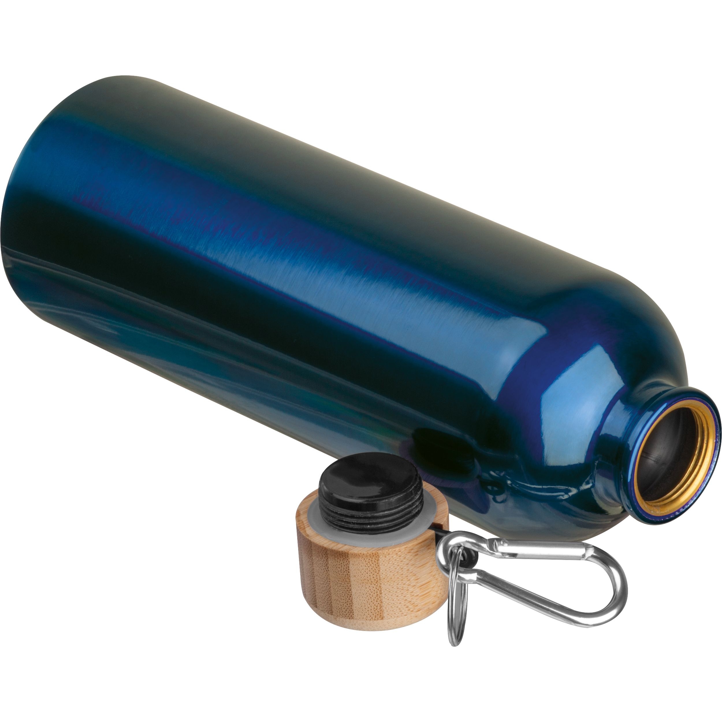 MA84971-44Edelstahltrinkflasche mit Karabiner_ 750ml RUTH_ dunkelblau