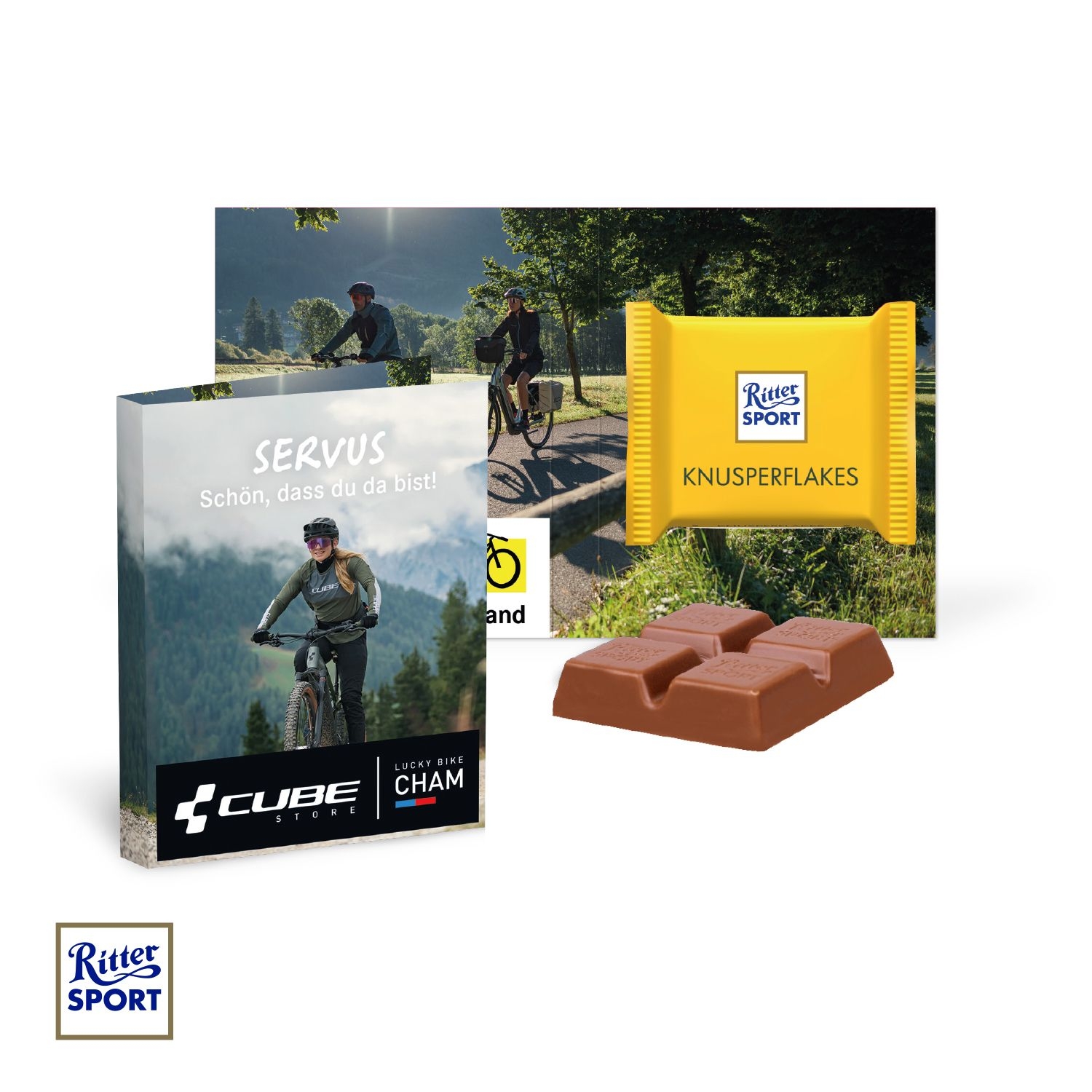 CD91470Werbe-Klappkarte mit Ritter SPORT Mini