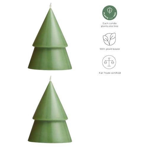 PF126324-1Originalhome Weihnachtsbaum Kerze M_ 2er Set_ heather gruen