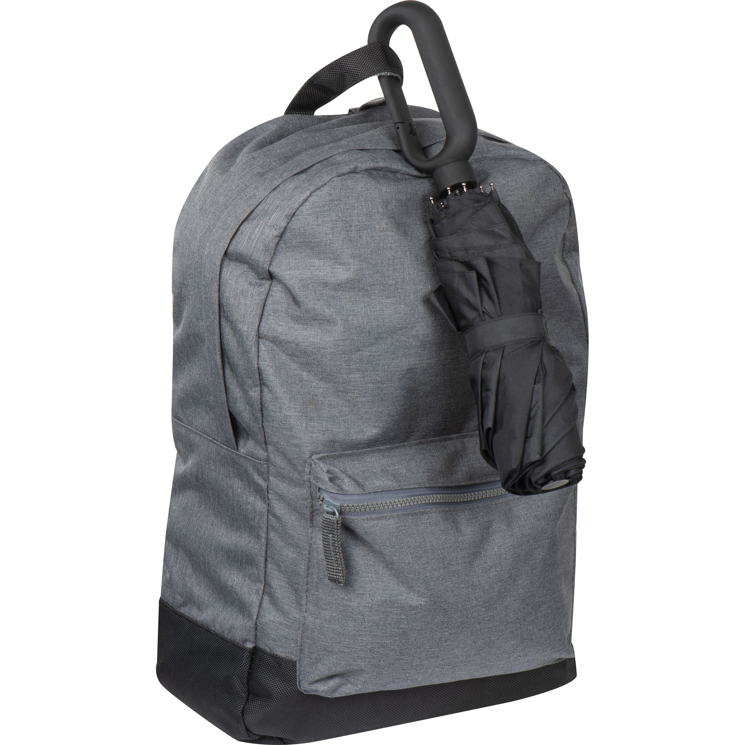 MA40885-03Taschenschirm aus Pongee mit Karabinergriff_ schwarz