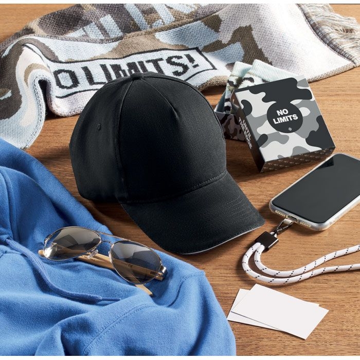 MO6875-33Long Beach Singa Baseball cap 5 panels 260g_m²_ weiss_schwarz
