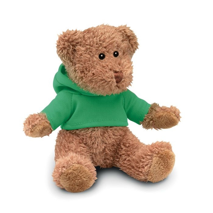 MO7375-09Johnny Teddybaer mit Hoody_ Gruen