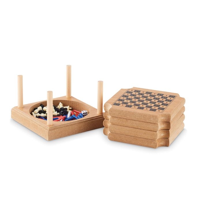 MO6382-40Coastgame Untersetzer-Set mit Spielen_ Holz