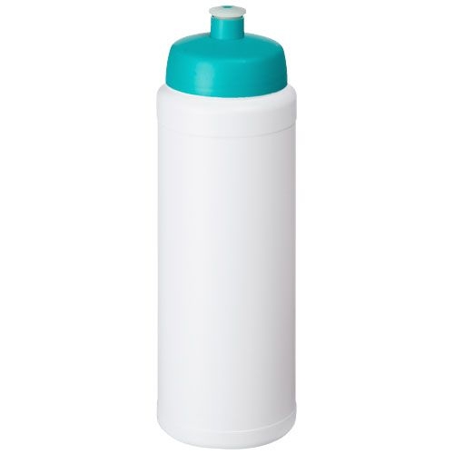 PF210690-6Baseline® Plus 750 ml Flasche mit Sportdeckel_ weiss_aquablau PF210690-6Baseline® Plus 750 ml Flasche mit Sportdeckel_ weiss_aquablau