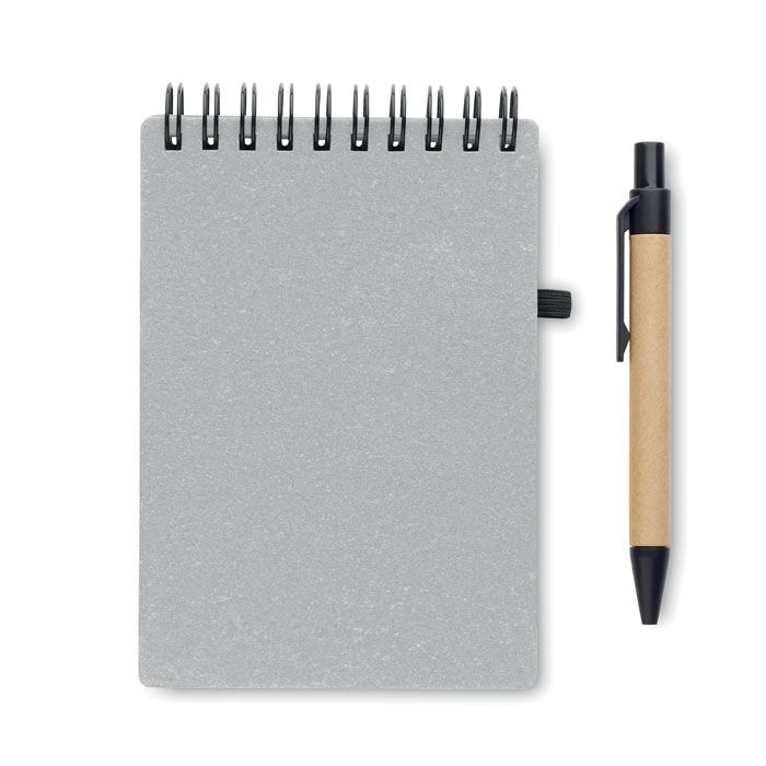 MO2481-07Notie Recyceltes Notizbuch-Set_ grau